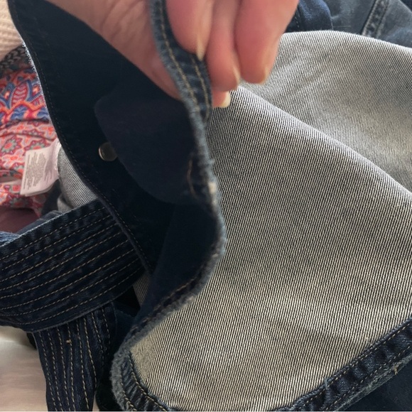 Current/Elliott Blue Denim Belted Pearl Snap Mini Dress, Small - Picture 11 of 13